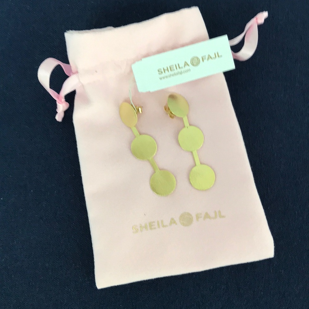 NWT Sheila Fajl gold dangle earrings